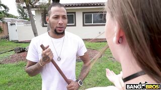 Teen Alex Blake rides the dildo on her bike