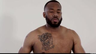 Lea Lexus on her fours gives nice blowjob to black dude