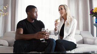 Brandi Love gives professional blowjob to the BBC