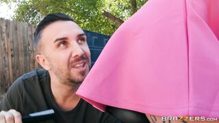 Blonde Kali Roses riding the dildo on the bycicle