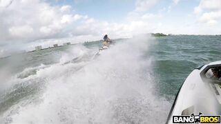 Kelsi Monroe demonstrates her big butt on the jet ski