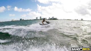 Kelsi Monroe demonstrates her big butt on the jet ski
