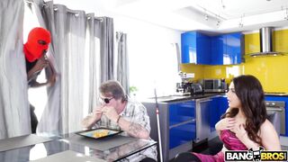 Valentina Nappi sucks cock next to her blind father