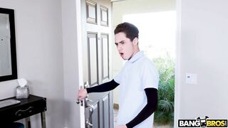 Big breasted bombshell Mercedes Carrera spanking Juan's ass