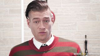 Blonde beauty Christie Stevens gets big boobs worshipped