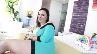 Brunette mom Dana DeArmond posing in sexy tight dress