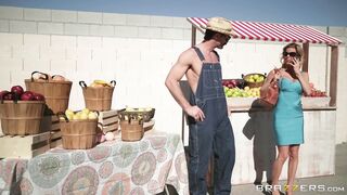 Amazing blonde Alexis Fawx met the farmer Charles Dera