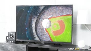 Diamond Jackson gives blowjob next to her husband