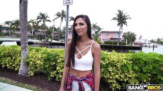 Teen Gianna Dior shows off her natural boobs outdoors