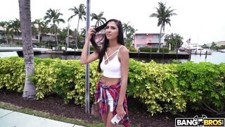 Teen Gianna Dior shows off her natural boobs outdoors