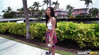 Teen Gianna Dior shows off her natural boobs outdoors