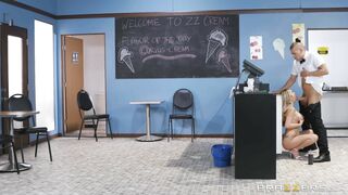 Big titted Kat Dior orally serves Xander's prick