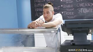 Big titted Kat Dior orally serves Xander's prick