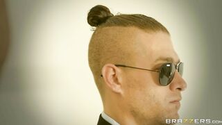 Mandy Muse in tight red dress seduces her bodyguard