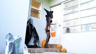 Cute witch Cecilia Lion came to Jmac's house
