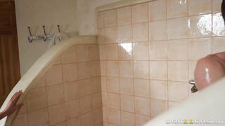 Brunette Emily Willis came to Danny D in the shower