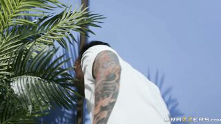 Blonde Kristina Shannon is jerking the cock