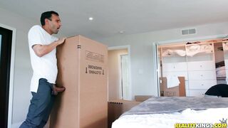 Teen Vina Sky on her knees is sucking the hard cock