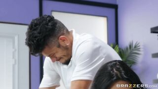 Sofia Rose gets oiled and massaged on the table