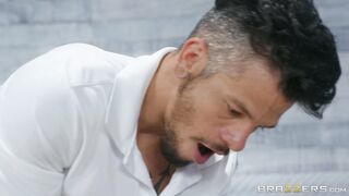 Sofia Rose gets oiled and massaged on the table