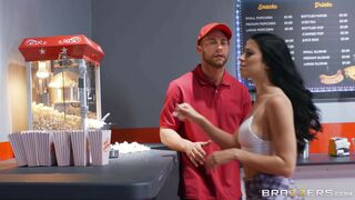 Alex Coal in sexy mini skirt seduces the guy