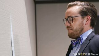 Osa Lovely gets her mouth and pussy fucked in the office