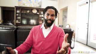 Luna Star gets her pussy licked by Ember Snow under the table