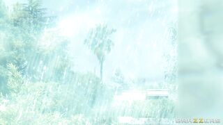 Ariella Ferrera getting wet by the pool