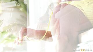 Ariella Ferrera getting wet by the pool