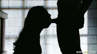 Asa Akira sucking his dick on her fours