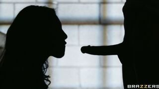 Asa Akira sucking his dick on her fours