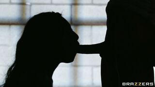 Asa Akira sucking his dick on her fours