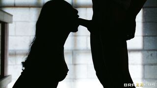 Asa Akira sucking his dick on her fours