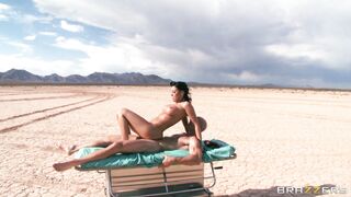 Rachel Starr riding him reverse cowgirl in the desert