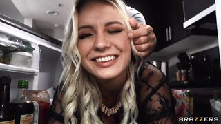 Blonde Kenzie Taylor is sucking Seth Gamble's cock