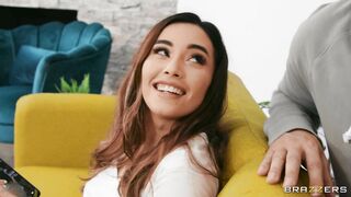 Teen Aria Lee shows off her blowjob skills