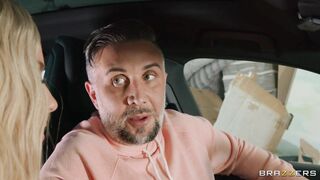 Hot mom Olivia Austin is sucking cock in the car