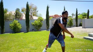 Blonde mom Ryan Keely is playing with her pussy