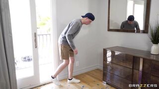 Blonde mom Ryan Keely is playing with her pussy