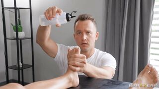 Demi Nova gets massaged on the table