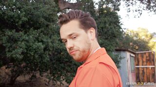 Clara Trinity is riding the dildo with her shaved pussy