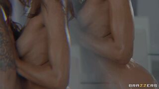 Alexis Tae and April Olsen suck and fuck the dildo