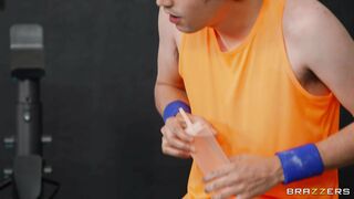 Horny Mona Azar is going to fuck Ricky Spanish in the gym