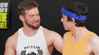 Horny Mona Azar is going to fuck Ricky Spanish in the gym