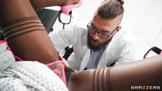 Ana Foxxx gets her clit rubbed with vibrator by Dr. Xander