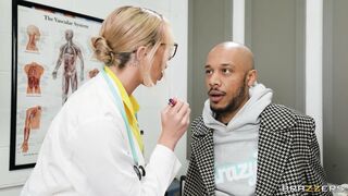 Tiffany Watson orally serves two cocks