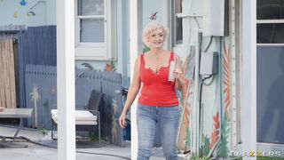 Granny Seka Black is sucking huge black shaft