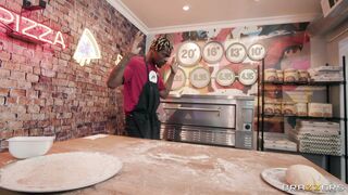 Summer Col is sucking huge black cock