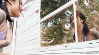 Zoey Sinn lying on her dies gets fucked by Jimmy Michaels