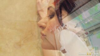 Gia DiMarco posing in the bathroom